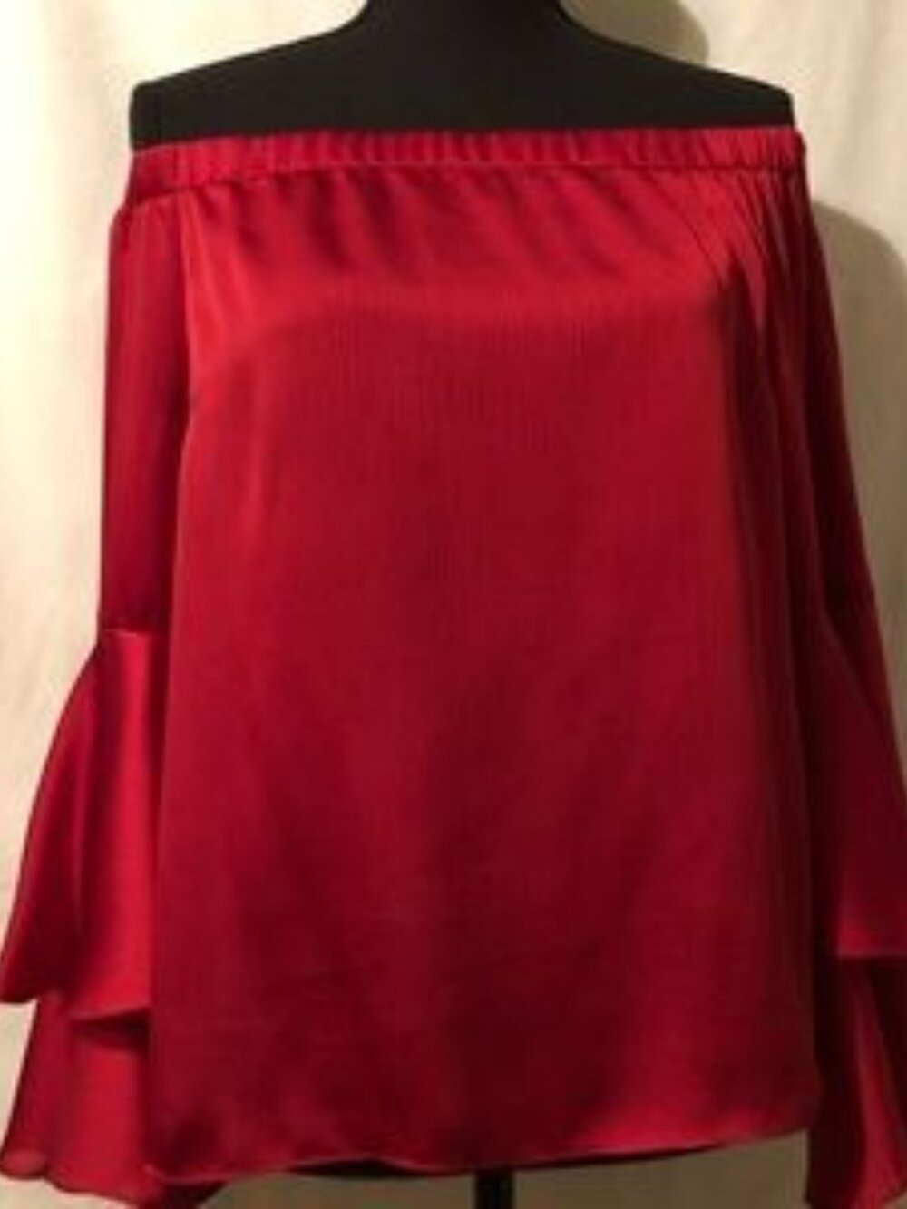 Vince Camuto Dark Red Medium Off the shoulder Bell Sleeve Blouse